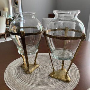 Vintage Brass and Glass Art Deco